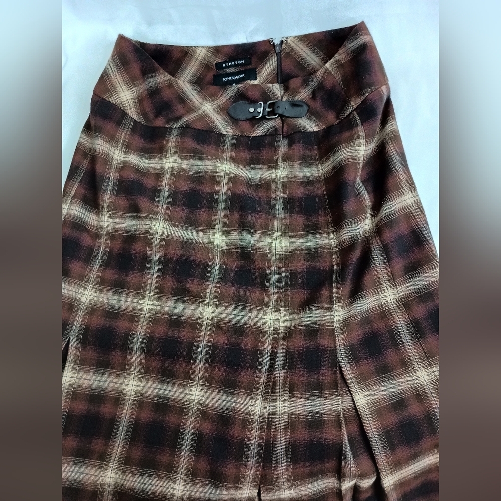 JONES WEAR Brown Plaid Preppy, Country,Coquettegirl,Tweed Skirt (#1,075)